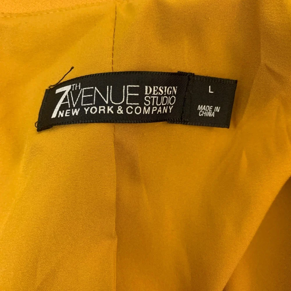 7th Avenue New‎ York & Company Women's L Mustard Yellow Open Front Blazer Preppy